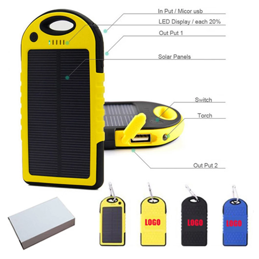 Original Manufacturer Promotional Item 5000mAh Solar Power Bank