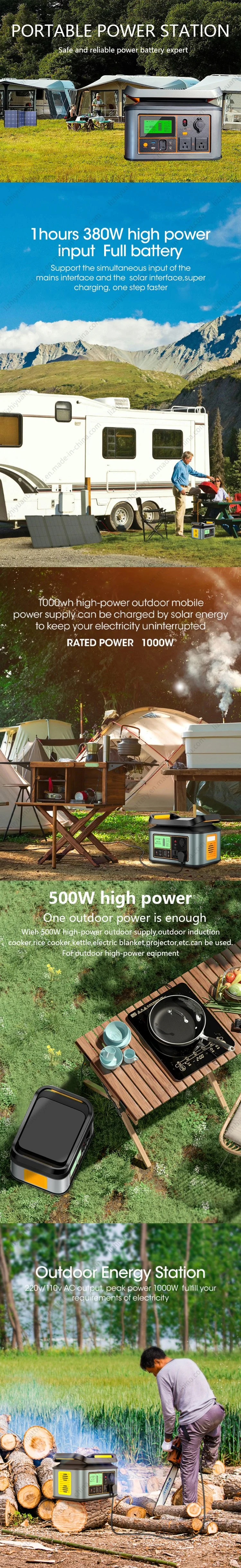 LiFePO4 1000W Portable Solar Generator Solar Power Banks Lithium Ion Batteries Solar Energy Storage