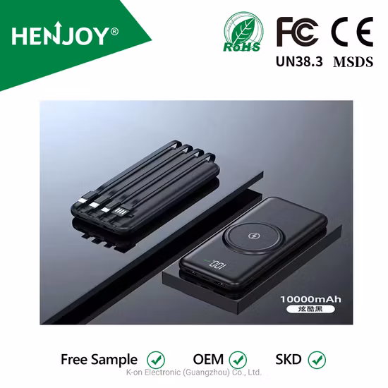 2022 새로운 패션 무선 빠른 충전 Pd 60W/100W 휴대용 전원 은행 5000mAh/8000mAh/10000mAh/20000mAh Type-C/마이크로