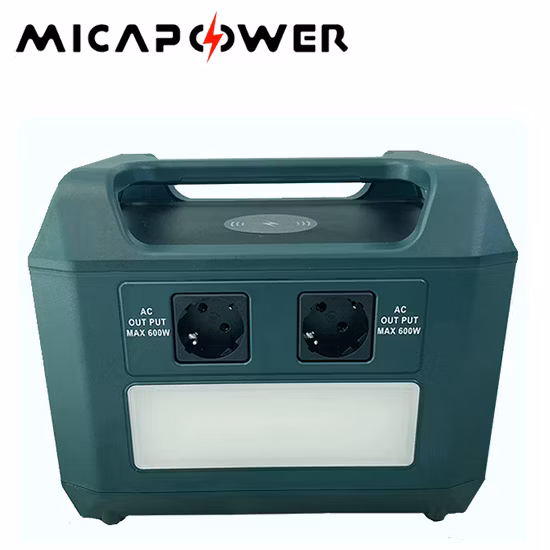  당김 막대와 바퀴가 있는 휴대용 1500W 2560Wh 실외 발전소.  3000W 3840Wh 실내 비상 발전소